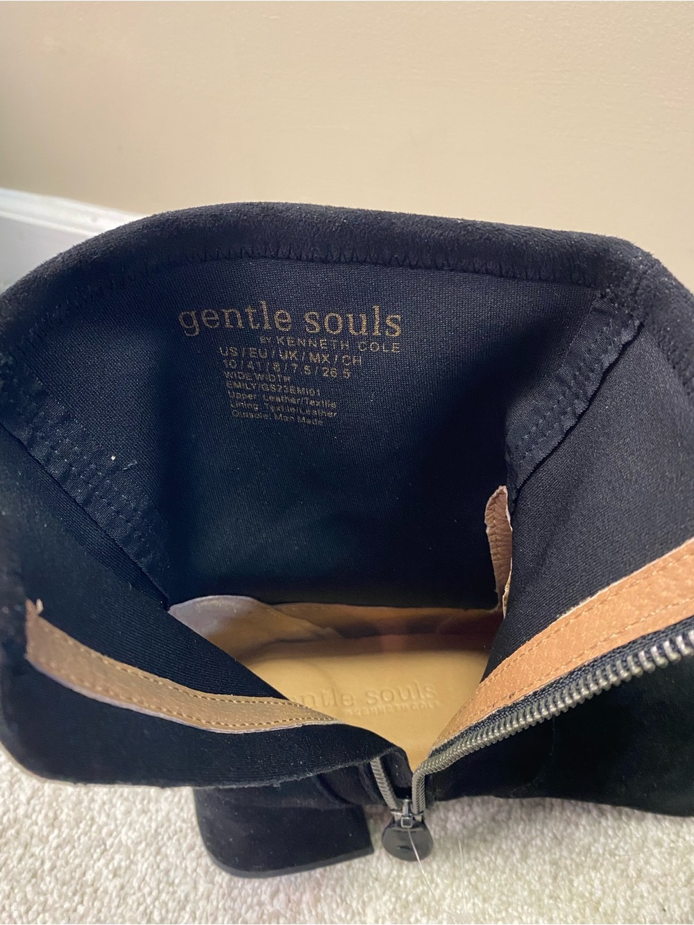 Kenneth Cole Black Suede Ankle Zip Block-Heel Boots - Picture 6 of 9